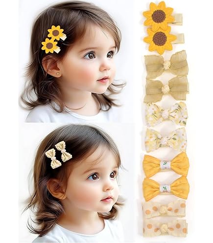 レース付きジュートリボン ひまわり ベビーヘアクリップ ヘアピン ヘアアクセサリ レース付きジュートリボン ひまわり ベビーヘアクリップ ヘアピン ヘア